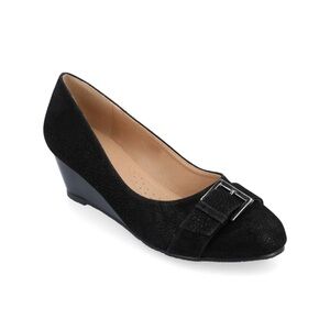 Journee Collection Black Wedge Heels 8M